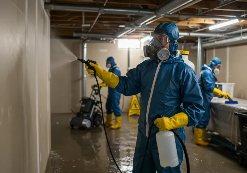 Basement Sanitization and Antimicrobial Treatment process in Havelock, NC