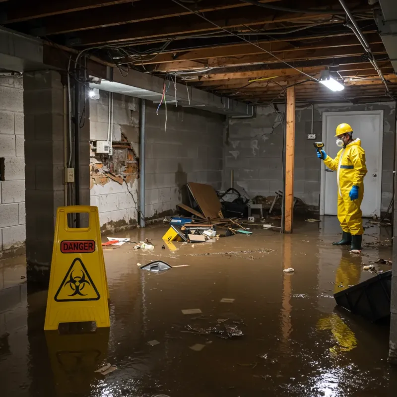 Flooded Basement Electrical Hazard in Havelock, NC Property