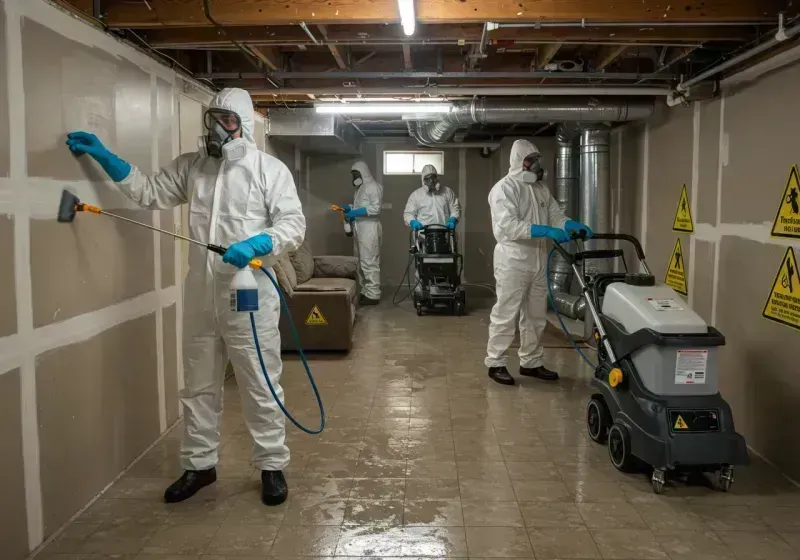 Basement Moisture Removal and Structural Drying process in Havelock, NC